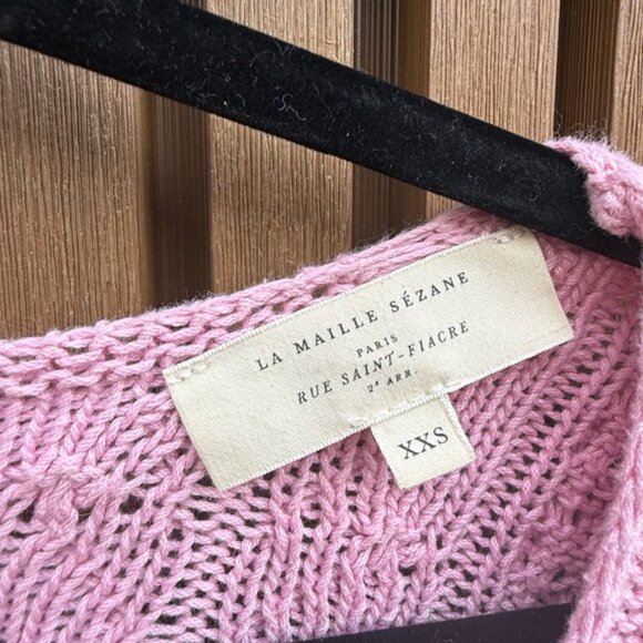 Sézane Light Pink Textured Cardigan - Picture 2 of 2